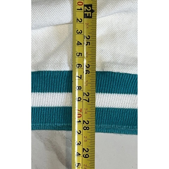 Vintage 90s LA LOVING Textured Knit Crewneck Sweatshirt Men's L‎ White Teal USA - Picture 10 of 15